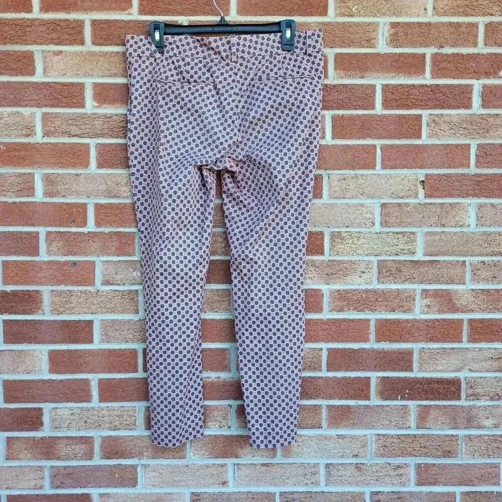 J. Crew Cafe Capri Pants Women's Size 6 Blue Floral Pockets - Picture 2 of 8